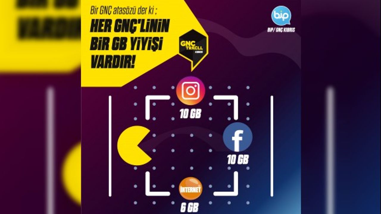 GNÇ Kıbrıs BiP Kanalı'ndan takipçilerine 100 bin GB hediye
