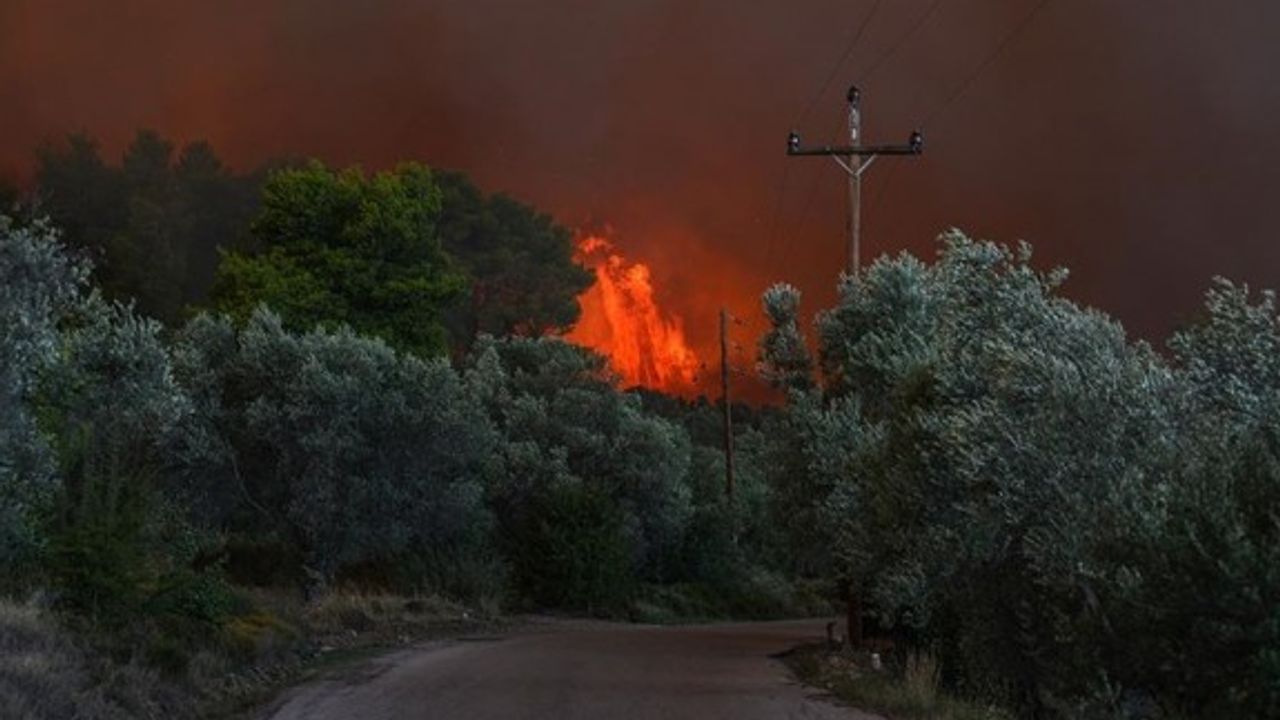 Yunanistan'da orman yangınları yerleşim yerlerini tehdit etmeye başladı