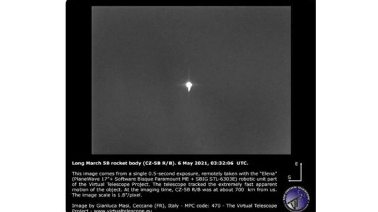 Çin'in kontrolden çıkan roketi ilk kez görüntülendi