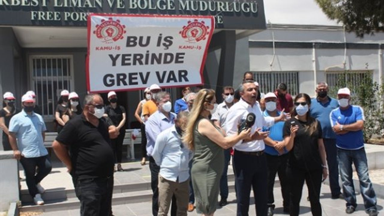 Kamu-İş Gazimağusa Serbest Bölge ve Liman Müdürlüğü’nde grevde