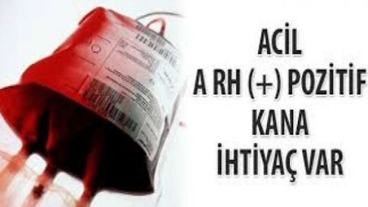Acil A RH Pozitif kan aranıyor