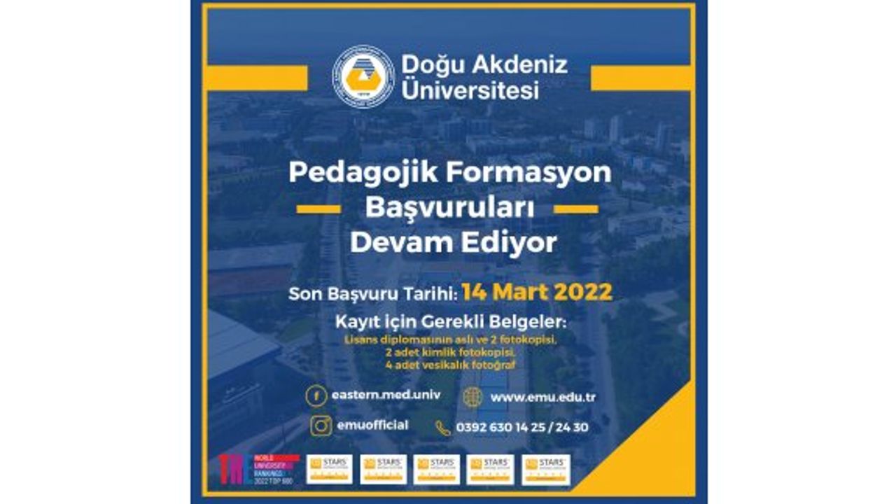 DAÜ Pedagojik Formasyon Eğitimi Sertifika Programı’na başvuru tarihi uzatıldı