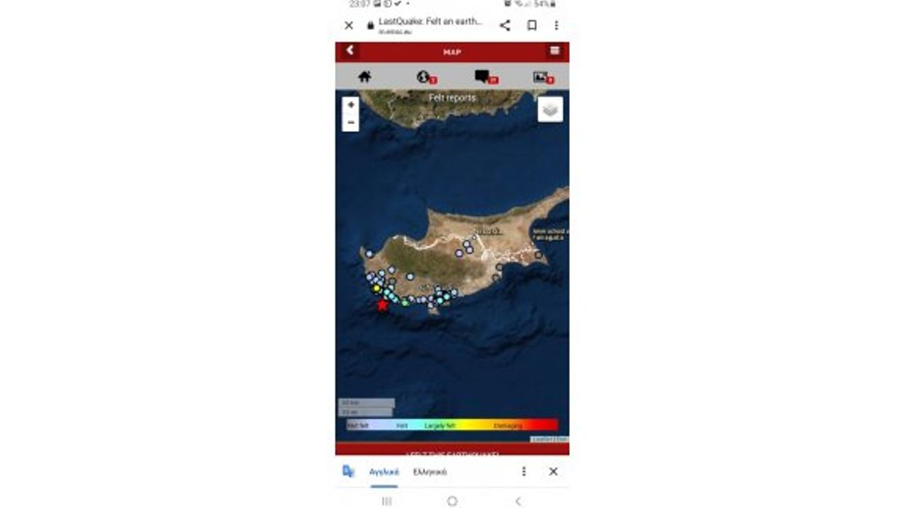Kıbrıs'ın güneyi ard arda depremlerle sarsıldı