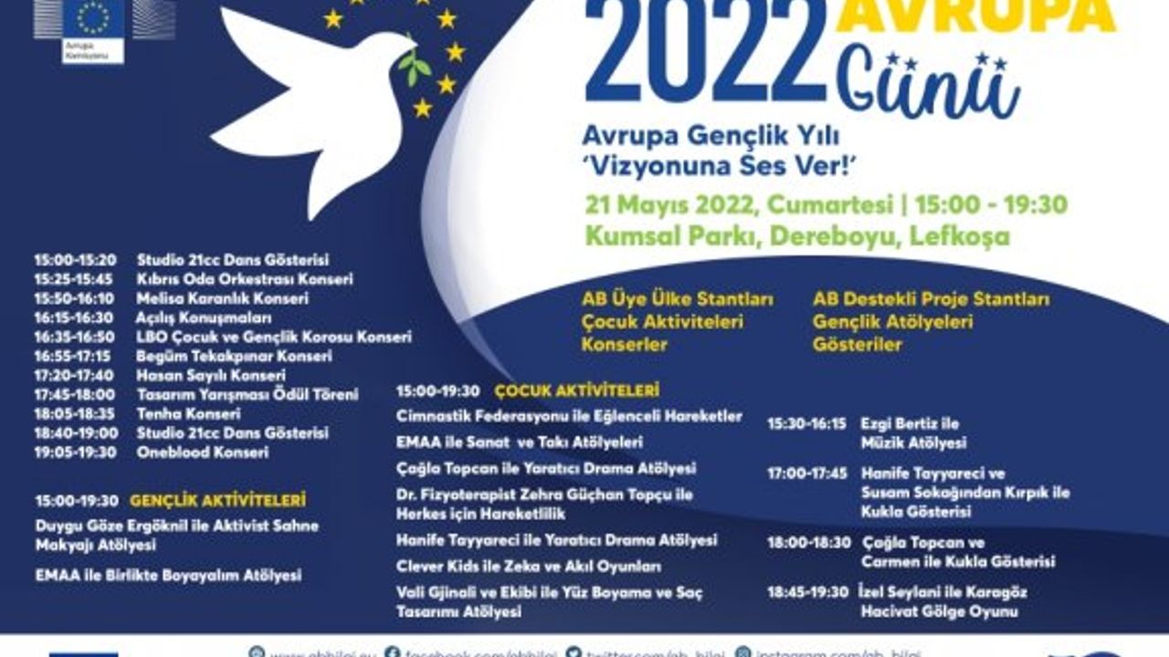 “Avrupa Günü” etkinliği yarın  Lefkoşa'da Kuğulu Park’ta yapılıyor