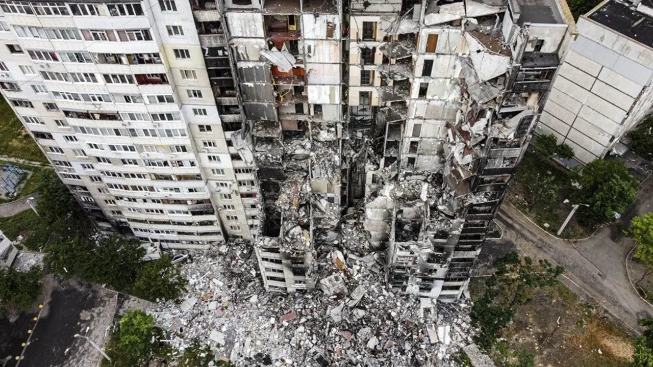 Harkov'daki yıkım havadan görüntülendi