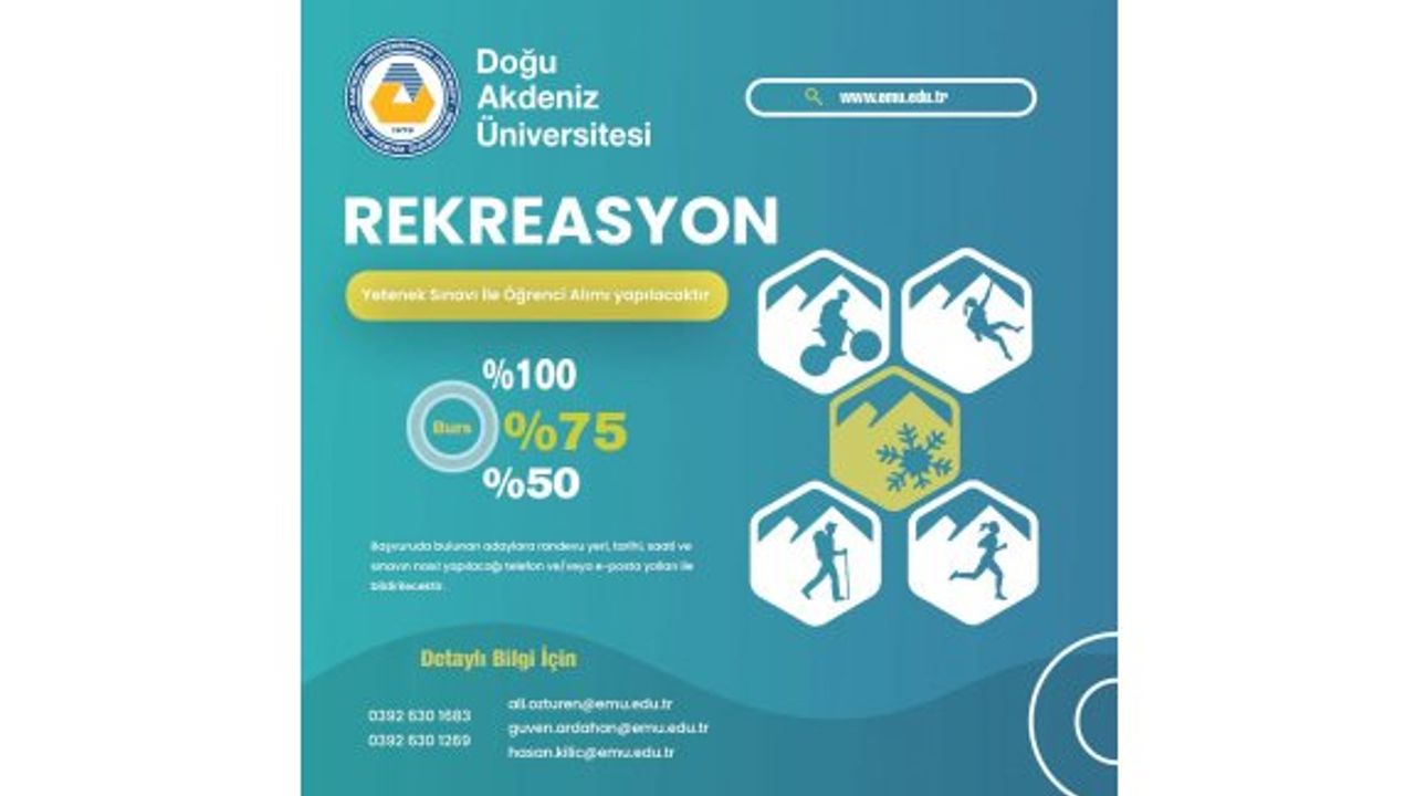 DAÜ Rekreasyon Lisans Programı Yetenek Sınavı ile öğrenci alacak
