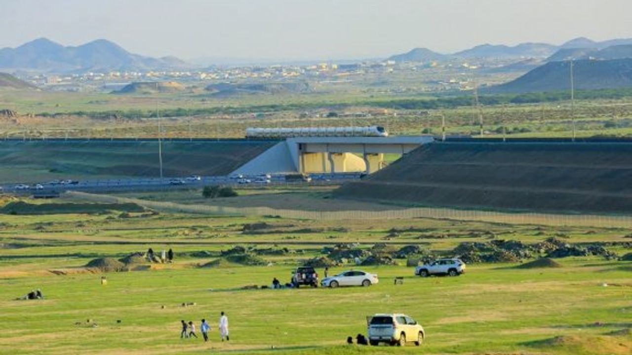 Mekke'de yağışların ardından dağlar ve ovalar yeşile büründü