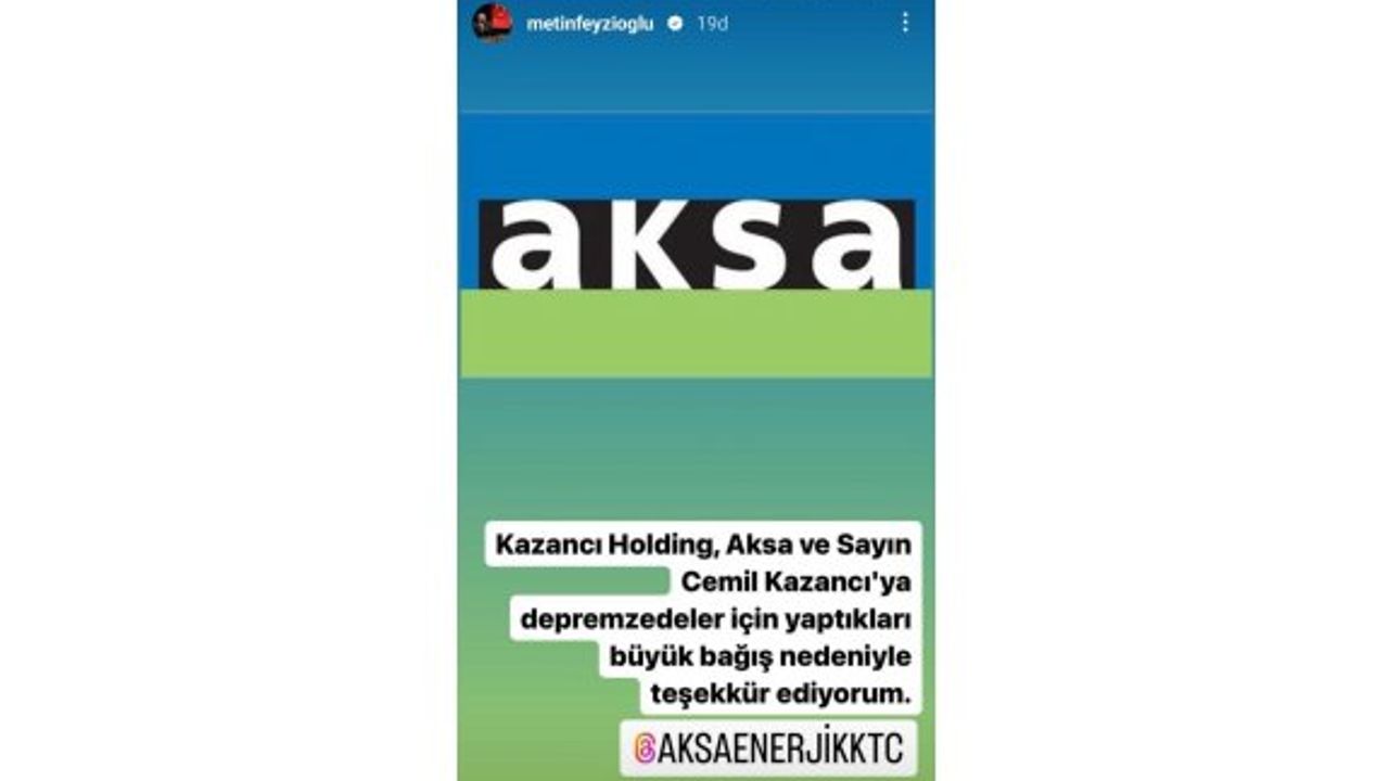 Aksa’dan depremzedelere 1 milyon TL bağış