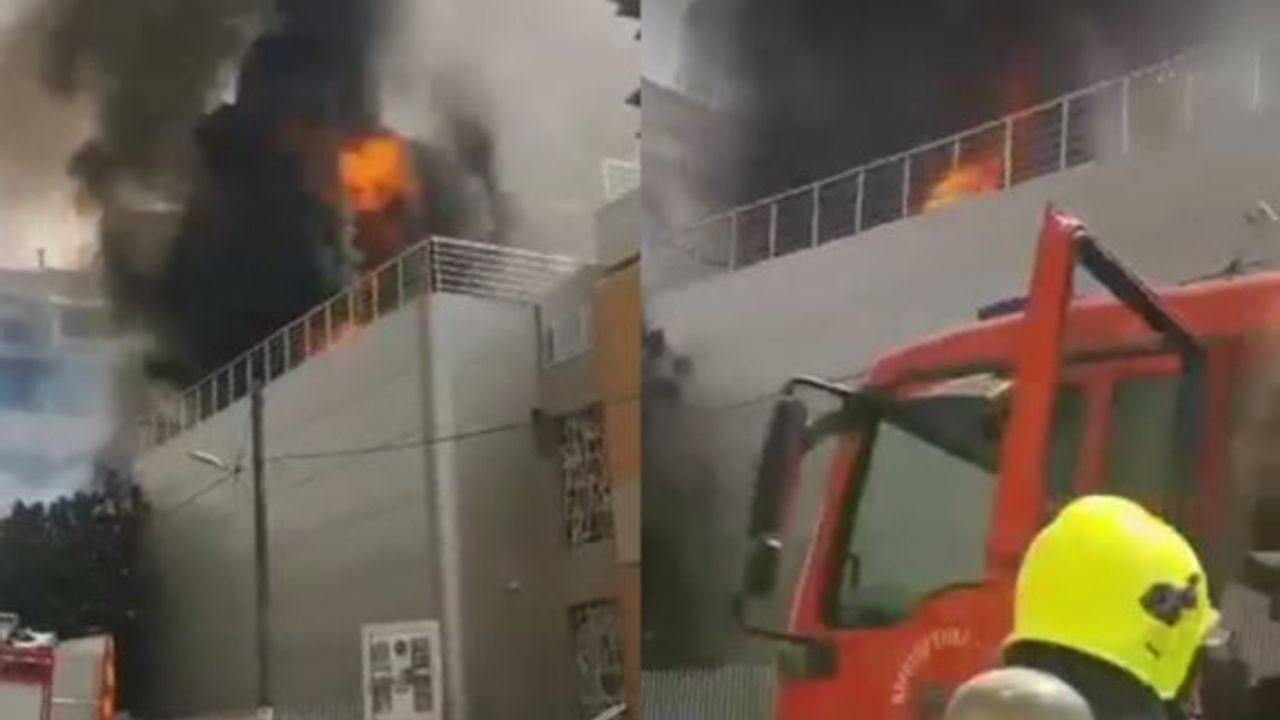 Güney Lefkoşa'da bir binada büyük yangın