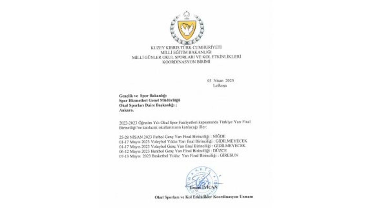 Milli Eğitim Bakanlığı, Türkiye’deki voleybol müsabakalarına okul takımı gönderilmeyeceğini açıkladı