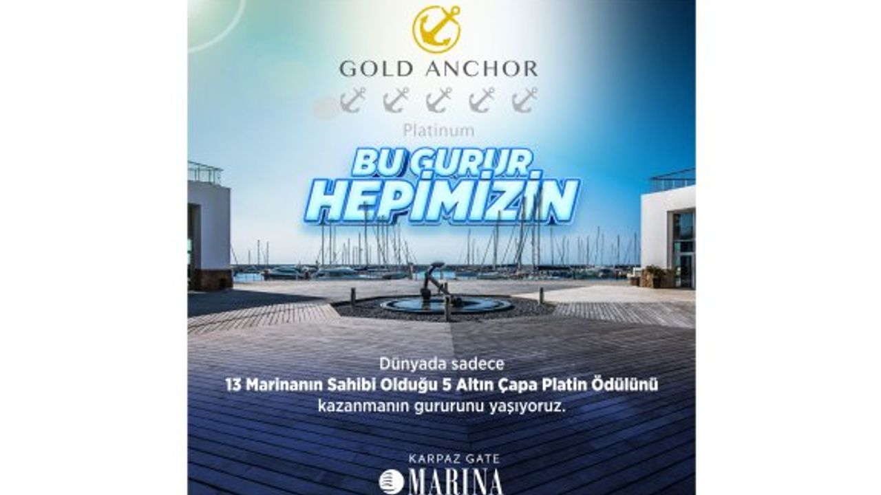 Karpaz Gate Marina'ya 5 Altın Çapa Platin ödülü