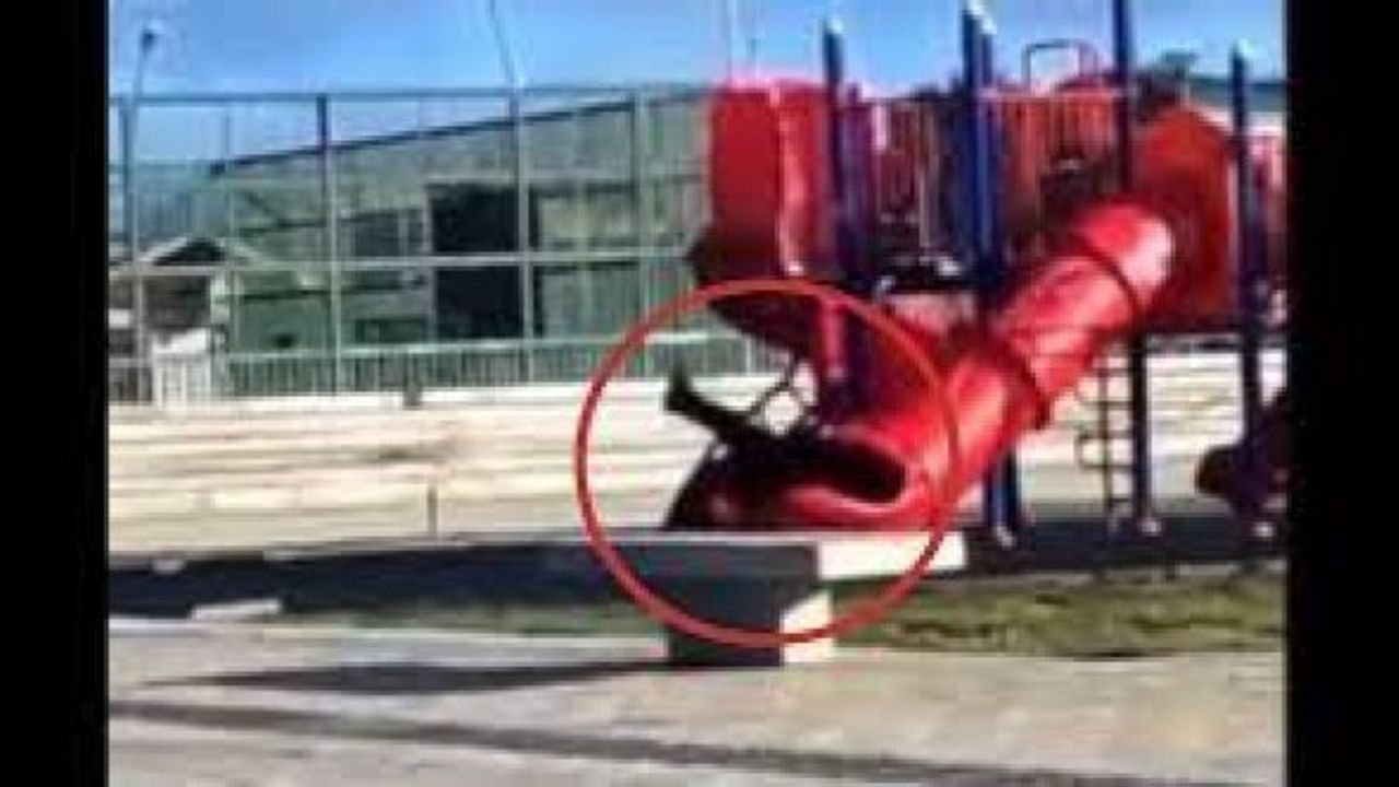 Kaydırağa sıkışan Şili Devlet Başkanı dalga konusu oldu