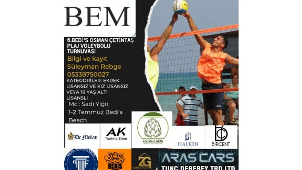 Osman Çetintaş, Bedi’s Amatör Plaj Voleybolu Turnuvası başlıyor