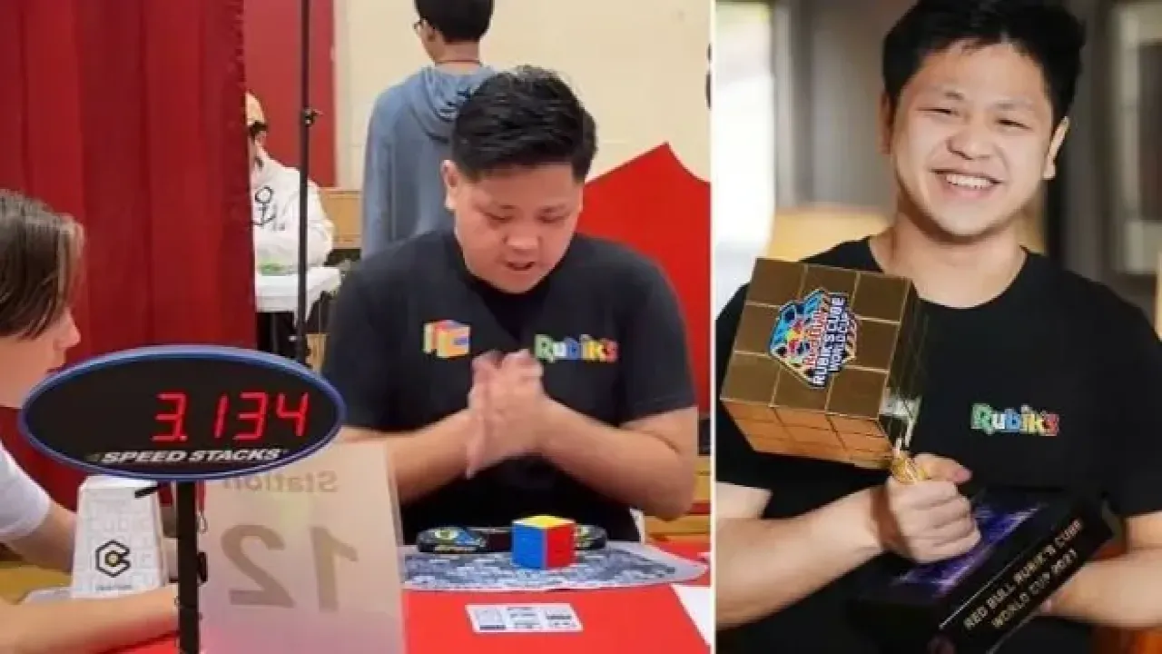 Rubik Küpü'nü 3 saniyede çözerek rekor kırdı