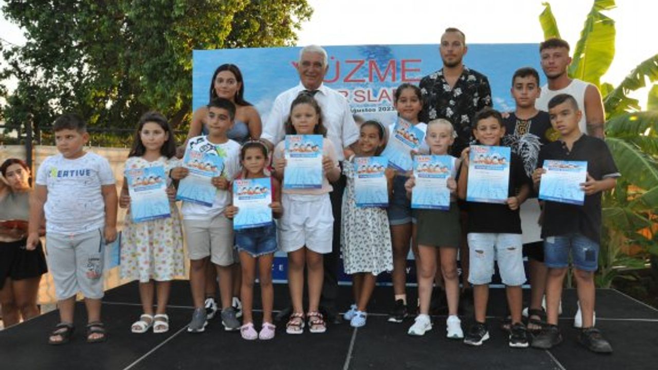 Güzelyurt Belediyesi yüzme kursu sertifikaları dağıtıldı