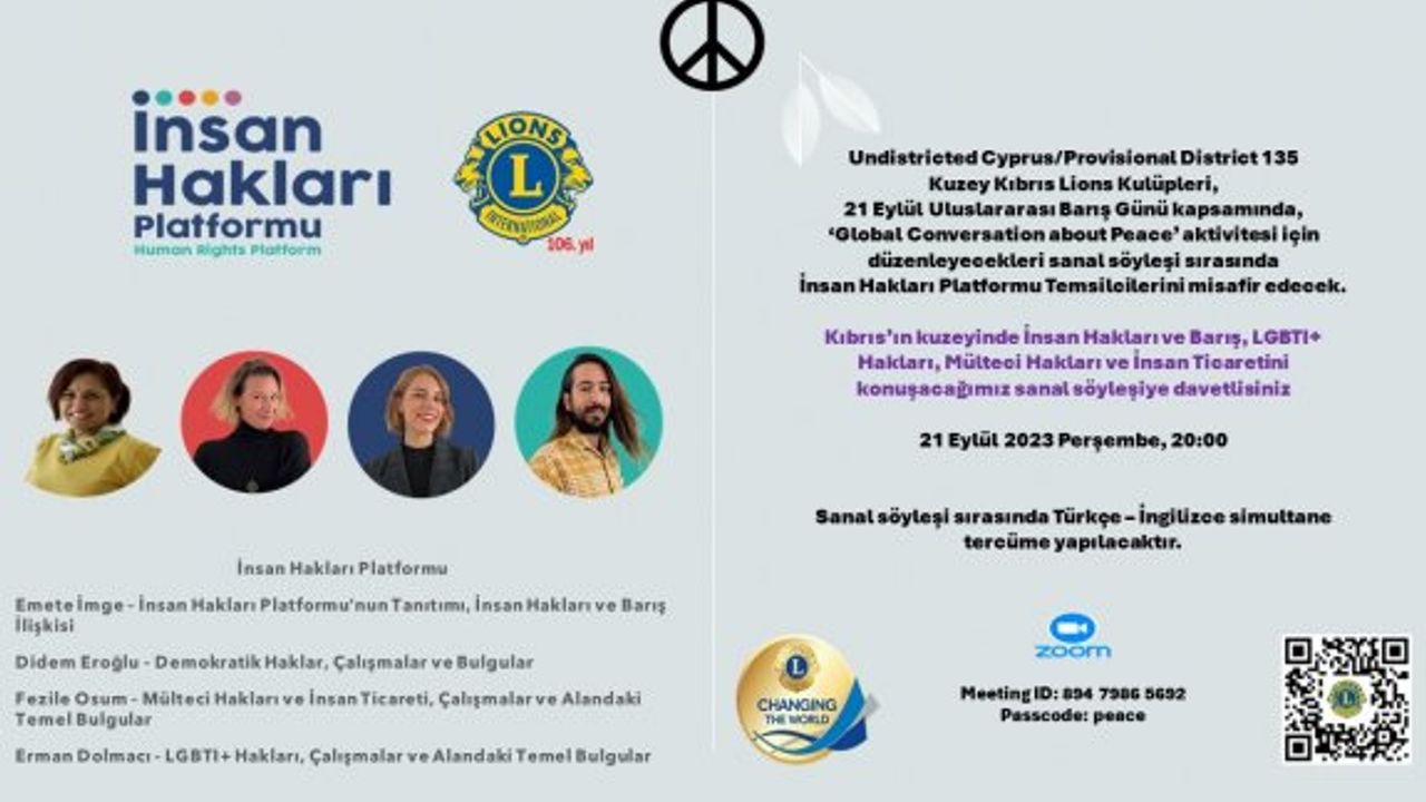 Lions kulüpleri ile İnsan Hakları Platformu sanal söyleşide biraraya gelecek