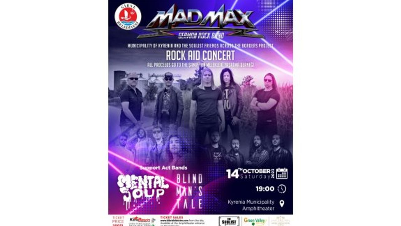Alman Rock Grubu MadMax, yardım konseri için Girne'ye geliyor