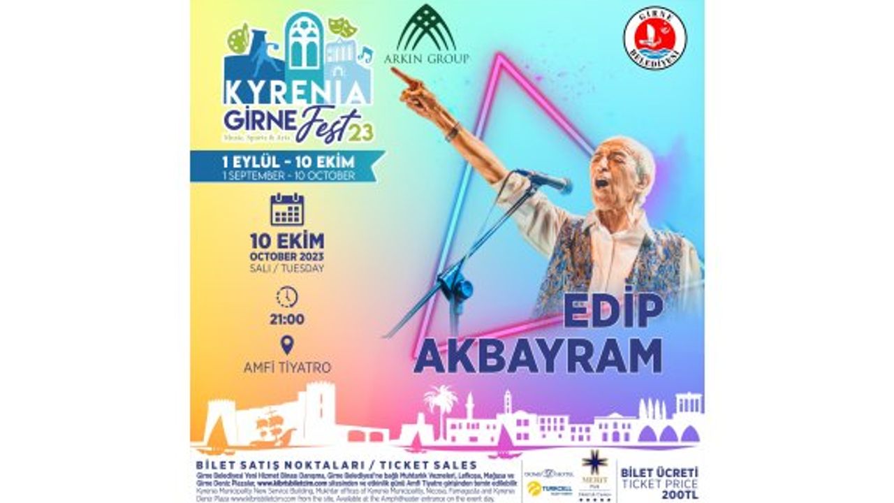 Edip Akbayram, Girne Amfitiyatro'da sahne alacak