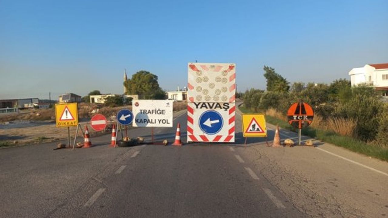 Karpaz-İskele Anayolu’nun bir kısmı asfaltlama nedeniyle kapalı