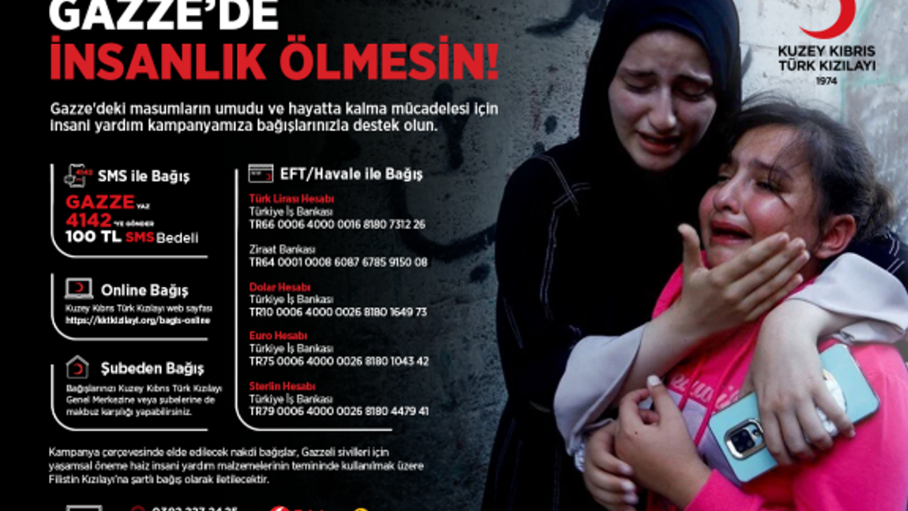 KKTC Kızılayı Gazze için yardım kampanyası başlattı