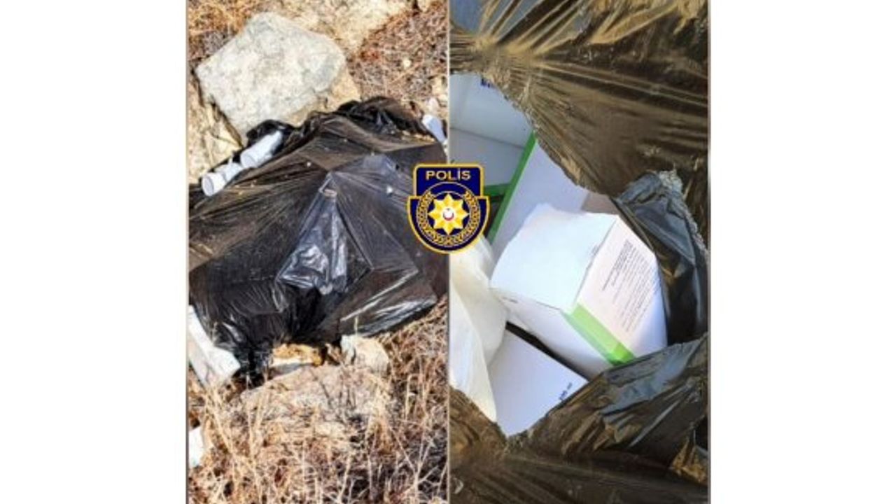 Lefke’de 2 çöp poşeti kupürü kesilmiş ilaç bulundu
