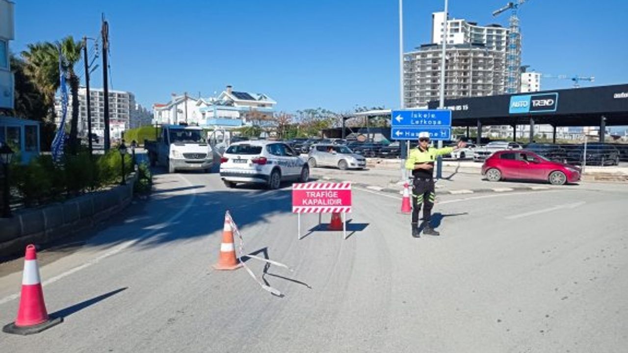 İskele’de, Granel Çemberi ile Unimar Çemberi arasında kalan yol kapatıldı