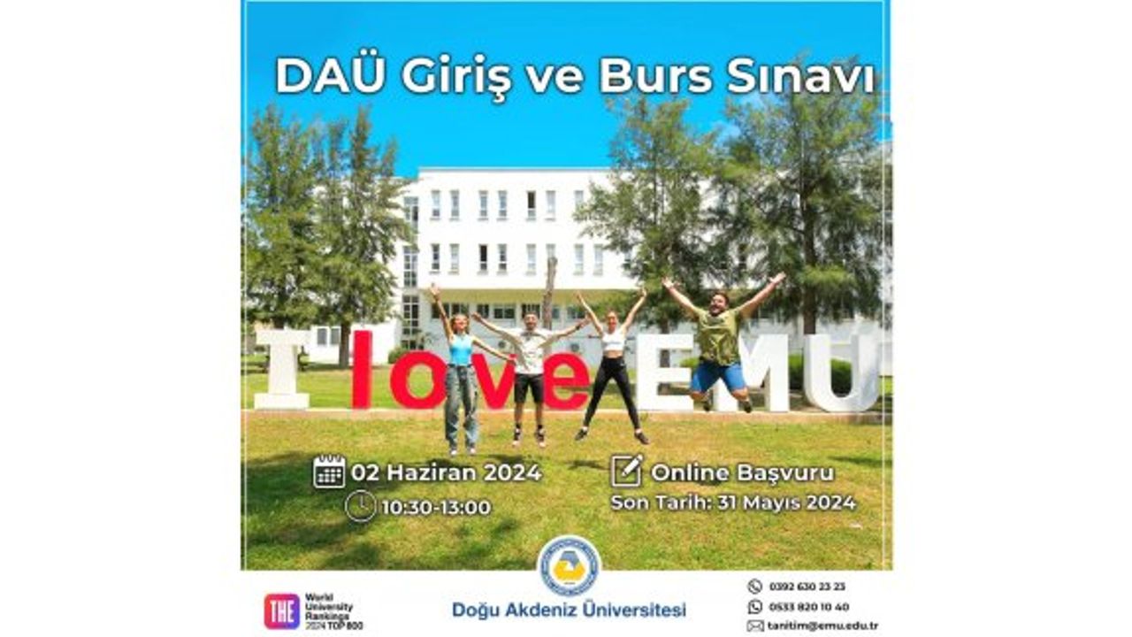DAÜ Giriş ve Burs Sınavı'na başvurular 31 Mayıs’ta sona eriyor