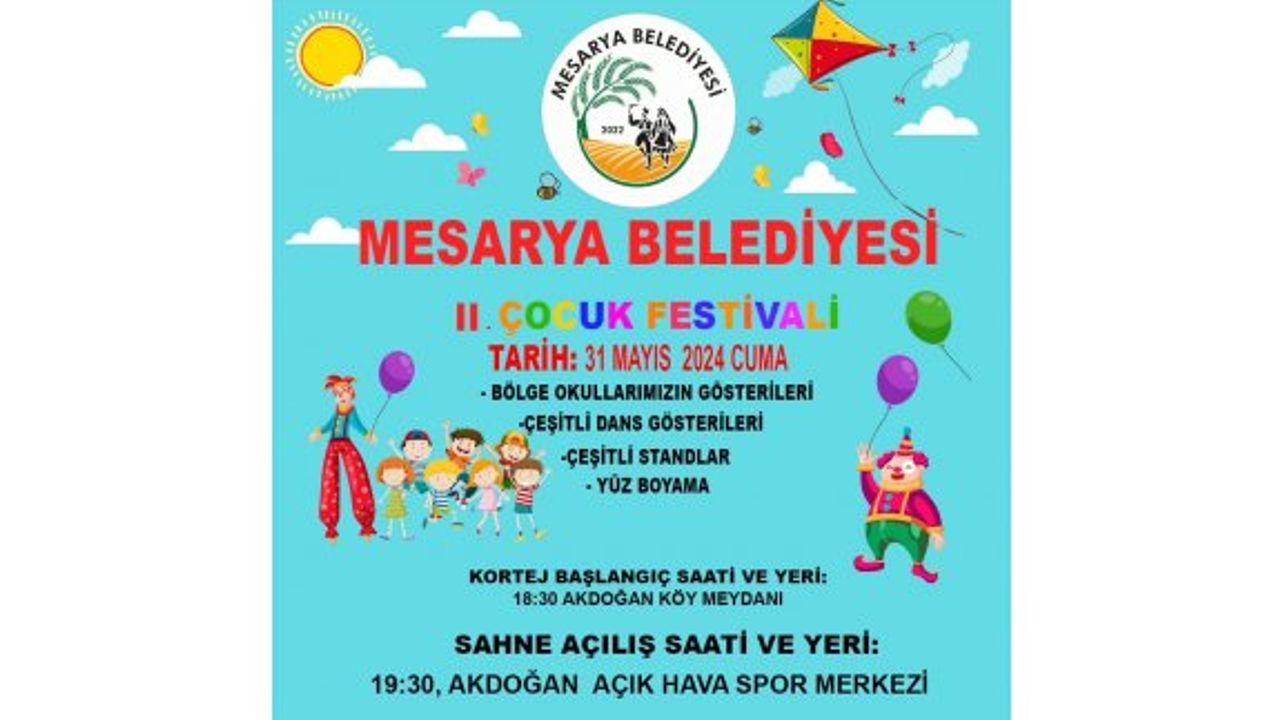 Mesarya Belediyesi 2. Çocuk Festivali yarın yapılıyor