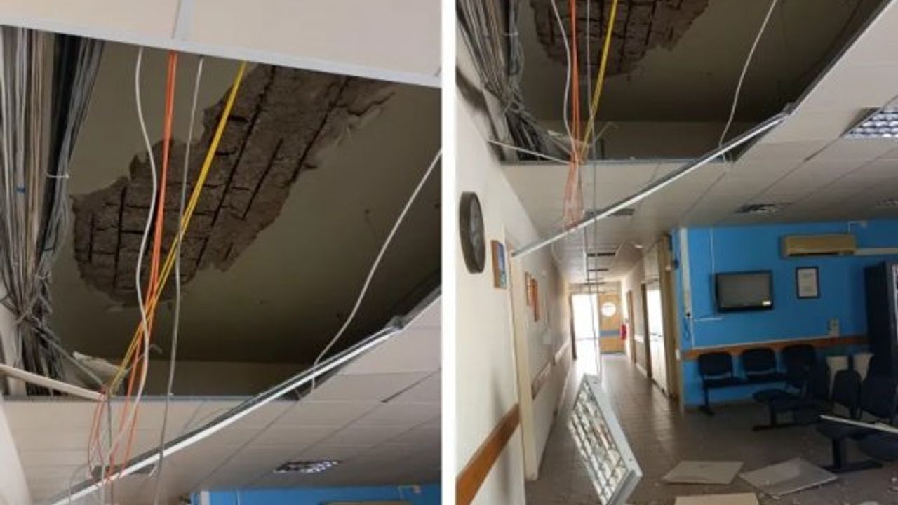 Paralimni'deki eski hastanenin çatısı çöktü, bir hasta yaralandı
