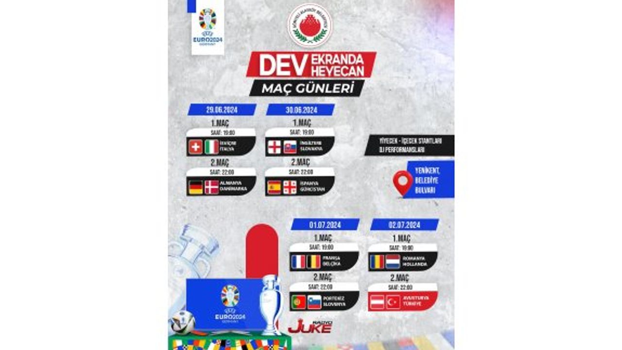 Yenikent’te EURO 2024 maçları dev ekranda izlenecek