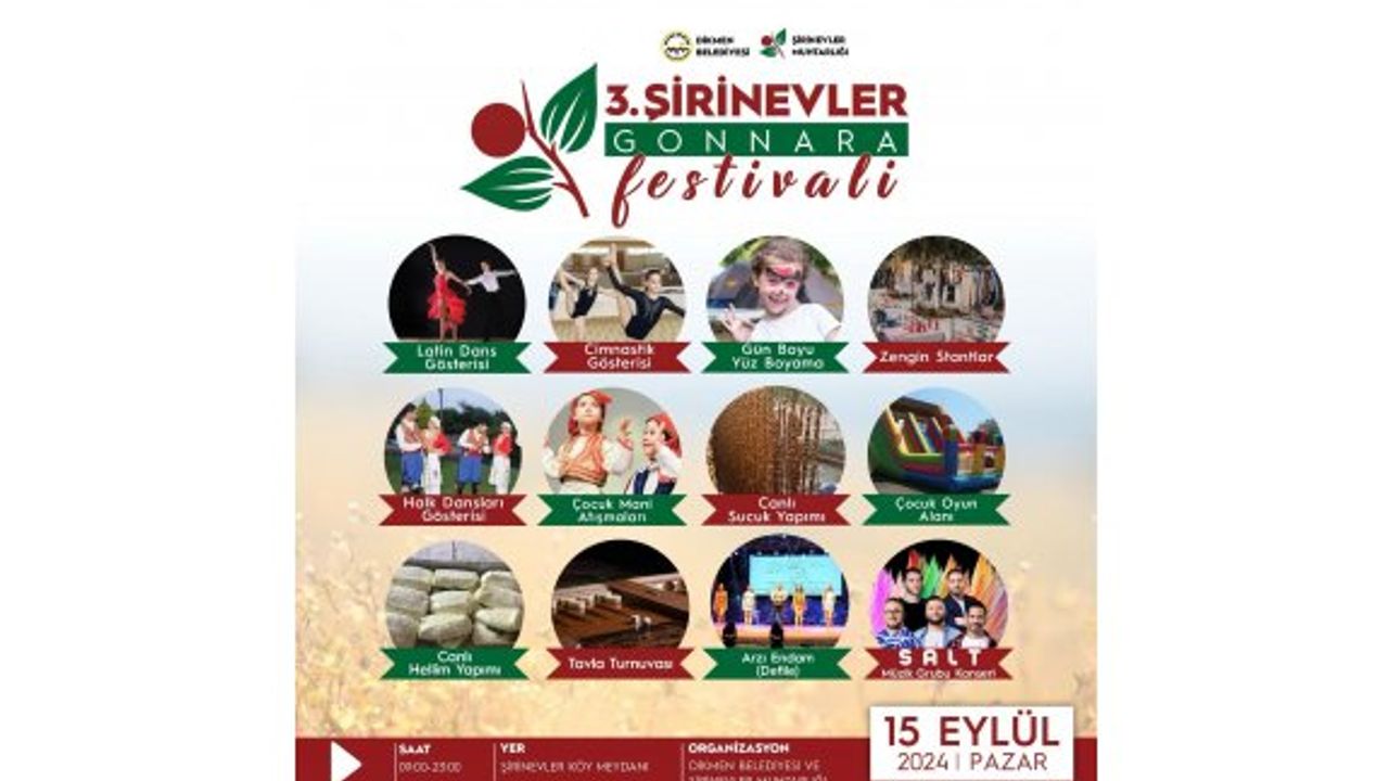 3. Şirinevler Gonnara Festivali 15 Eylül Pazar günü yapılıyor