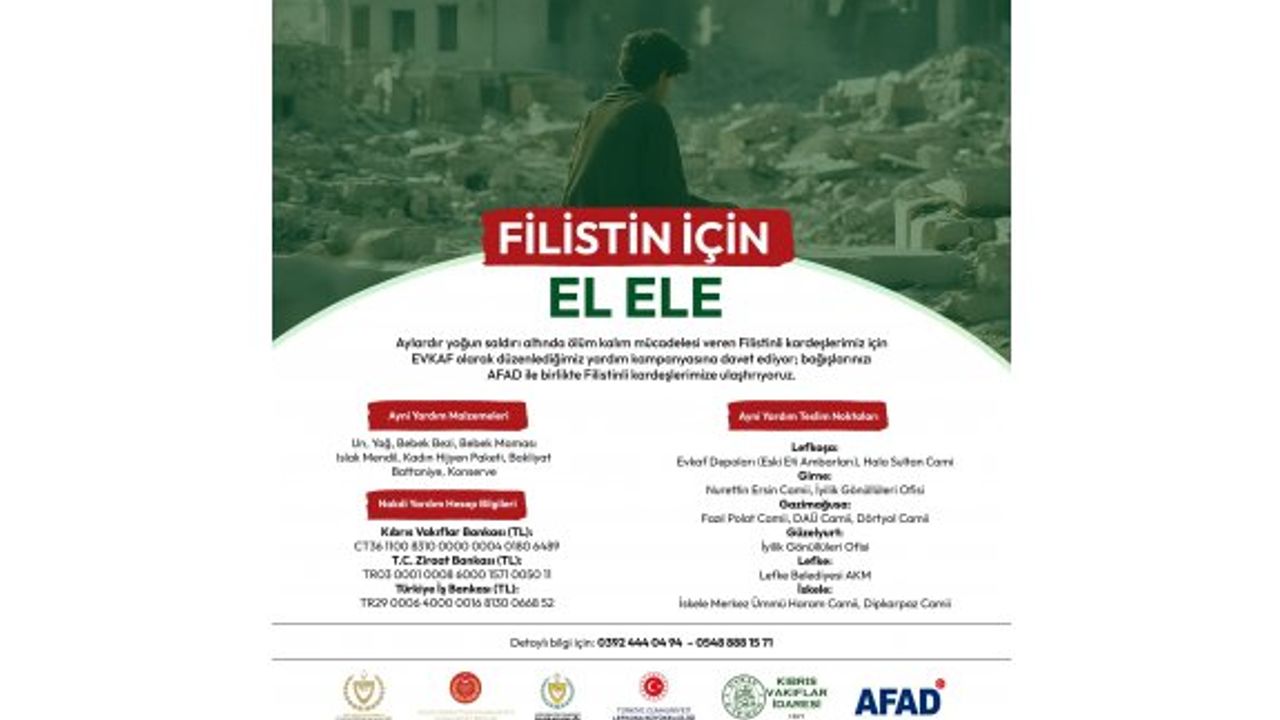 "Filistin için El Ele" Kampanyası Evkaf Personellerinin Desteğiyle Güçleniyor