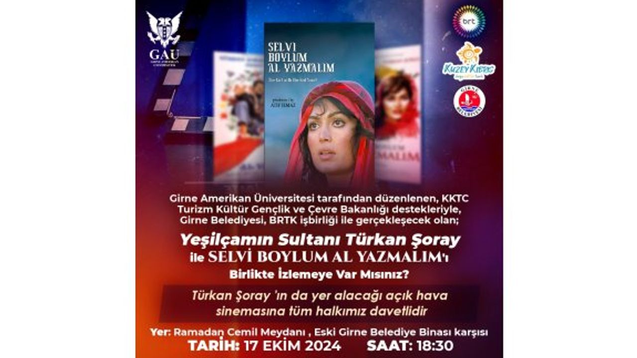 Türkan Şoray GAÜ'nün konuğu olarak KKTC'ye geliyor