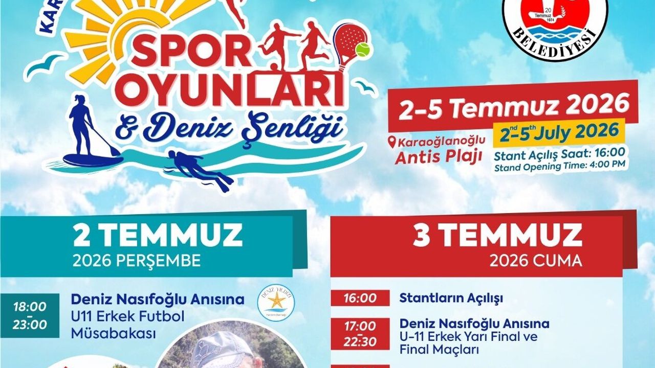 Karaoğlanoğlu Spor Oyunları ve Deniz Şenliği başlıyor