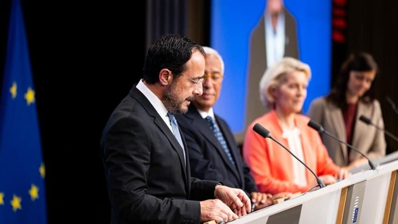 Costa, Leyen ve Hristodulidis ortak basın toplantıs