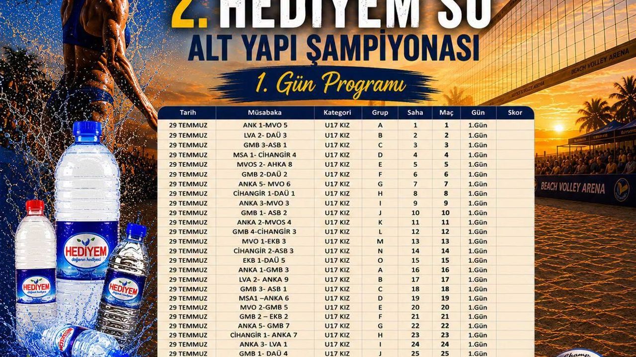 Plaj Voleybolunda heyecan Hediyem Su turnuvasıyla sürüyor