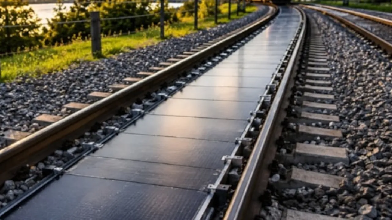 Rayların arasına güneş paneli döşeyerek elektrik üretiyorlar