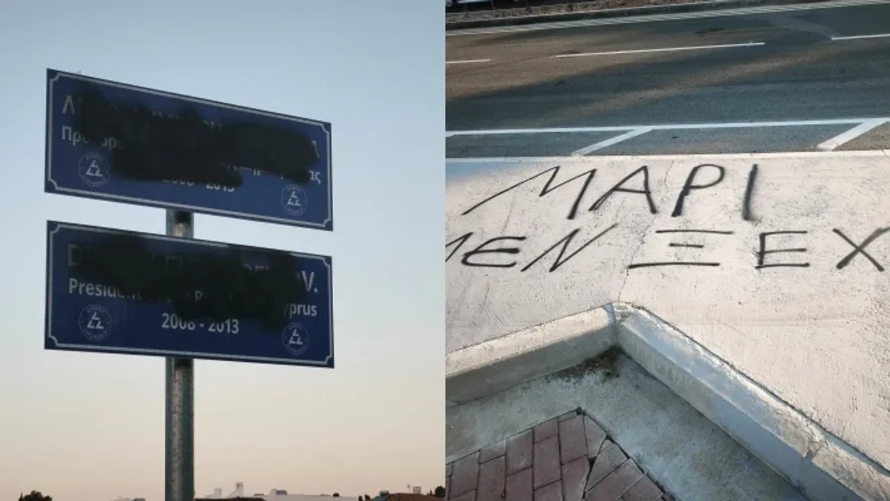 Caddenin isminin yer aldığı levha siyaha boyandı
