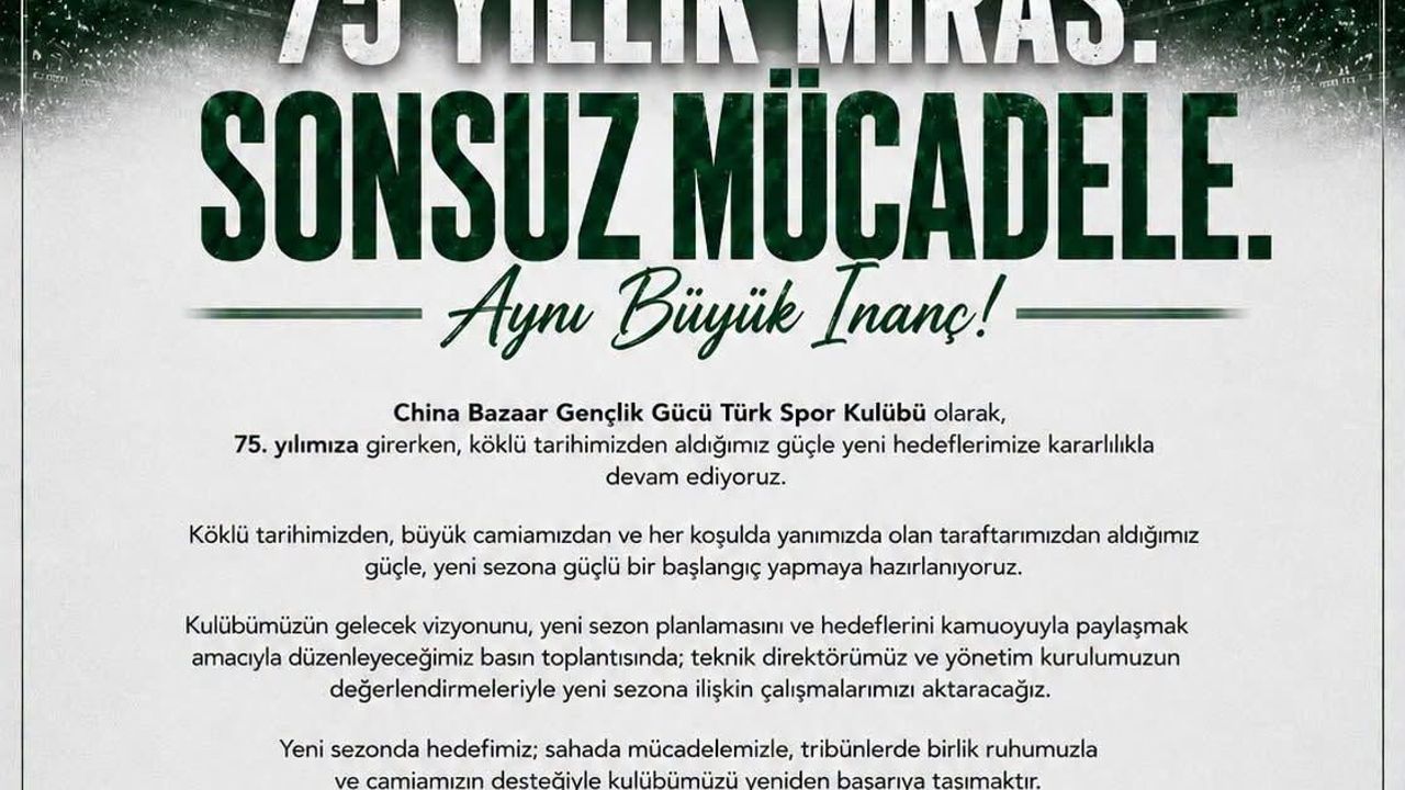 GG’nin yeni sezon sloganı: “75 Yıllık Miras. Sonsuz mücadele.”