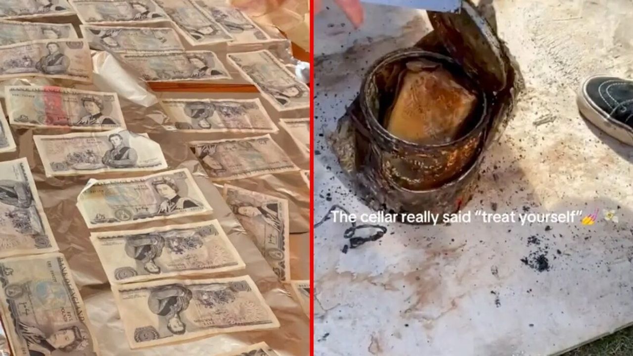 Evine tadilat yapan çift, deste deste 55 yıllık para buldu