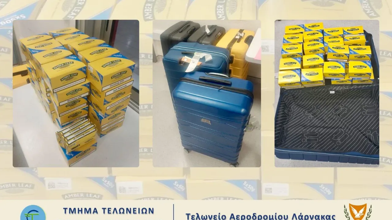 Larnaka Havalimanı'nda 75 kilo kaçak tütün