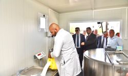 Üstel, Minareliköy Süt Toplama Merkezi'nde incelemelerde bulundu