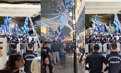 Lokmacı’da Yunan bayraklı protesto