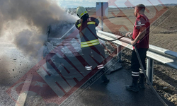 Seyir halindeki araçta yangın