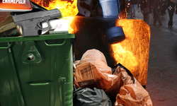 Çöpte tabanca bulundu