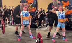 Küçük kız kendi ağırlığının 3 katını kaldırıyor