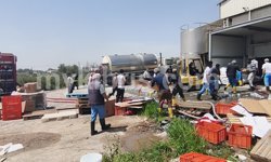 Süt fabrikasında yangın