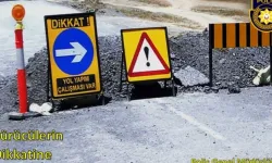 Lefkoşa-Girne ana yolunda yol çalışması