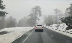 Trodos'ta mayıs ayında kar sürprizi