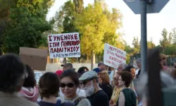Gazze için Rum Başkanlık Sarayı önünde protesto